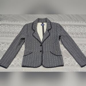 Pendleton Geometric Navy And White Blazer Size Small